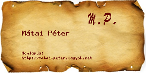Mátai Péter névjegykártya